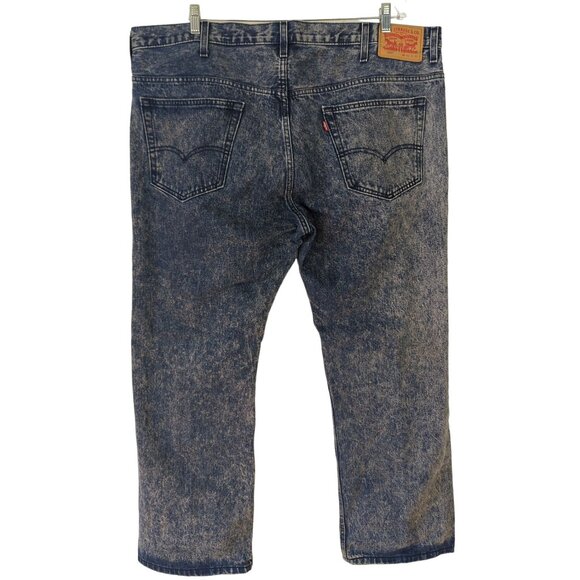Levis Mens 569 Light Blue Acid Wash Relaxed Straight Fit Jeans W 40 L 30 - Picture 2 of 14
